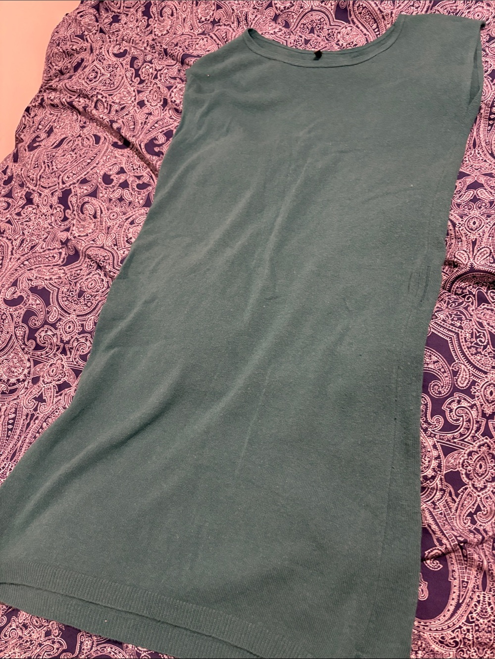 United Colors Of Benetton Dark Green Midi Knit Skirt
